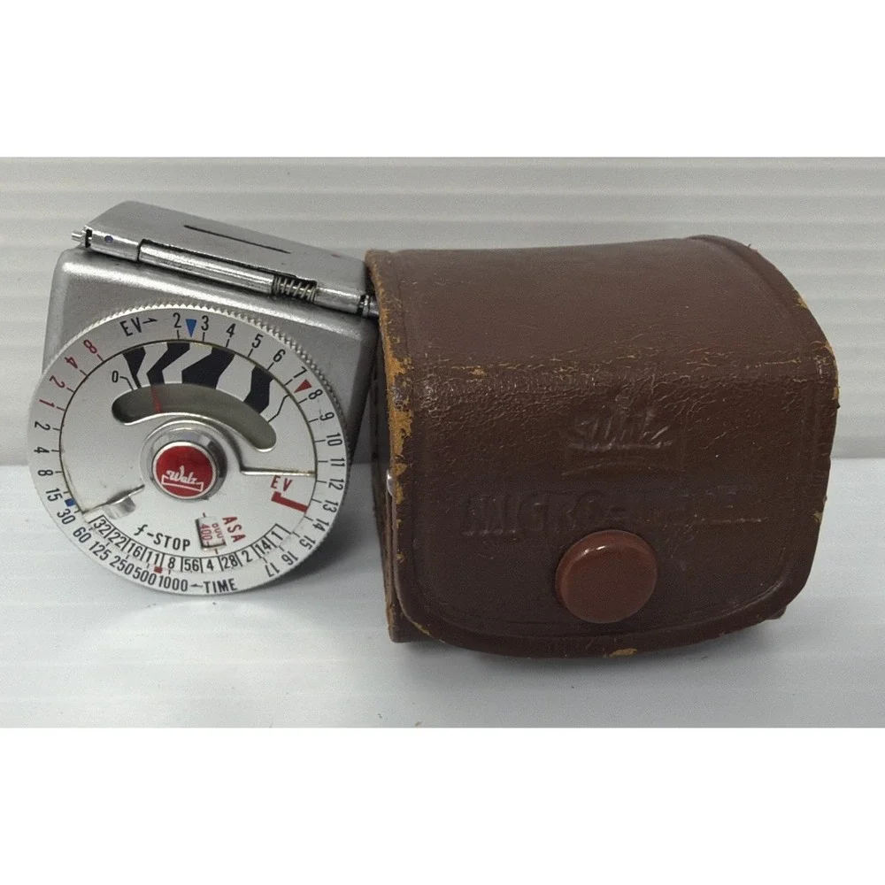 Vintage Walz Micro-Meter Clip-on Exposure Meter in Leather Case